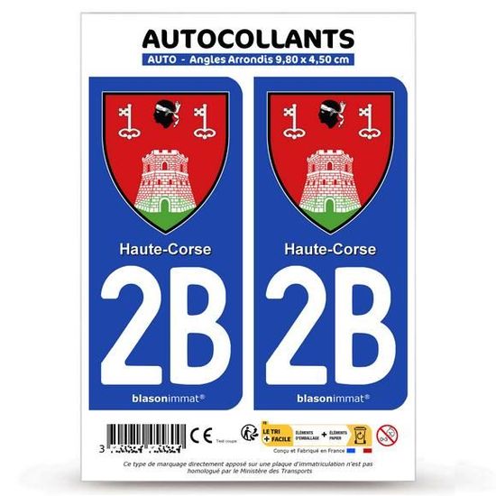 Pack De 2 Stickers Autocollants Pour Plaque Immatriculation - 70 Haute-Saône (Armoiries) - Vinyle Durable