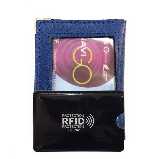 LOLUNA Porte-Carte Minimaliste En Cuir Véritable – 1 à 2 Cartes – Transparent Et Compact – Rouge