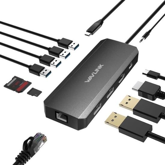 Station D'Accueil USB4 40Gbps 13-en-1 - Double HDMI 8K, 96W PD, 2.5G Ethernet