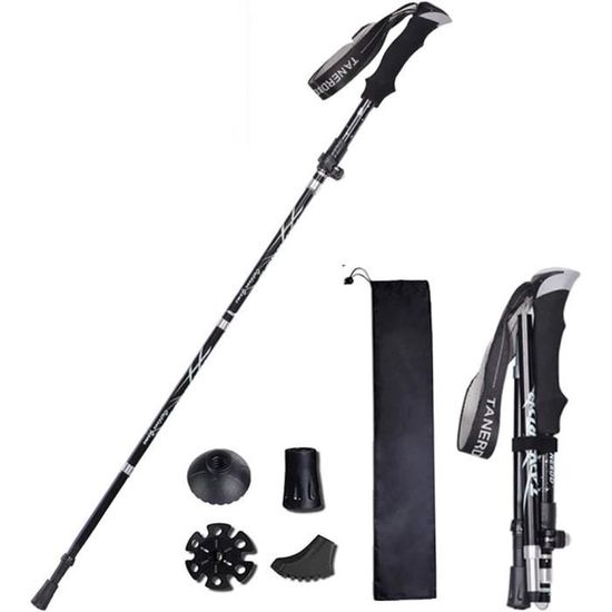 Bâtons Randonnée Pliables GYSREVI - Réglables 108-135cm, Poignée Liège | Lot De 2 Pour Rando Et Trek