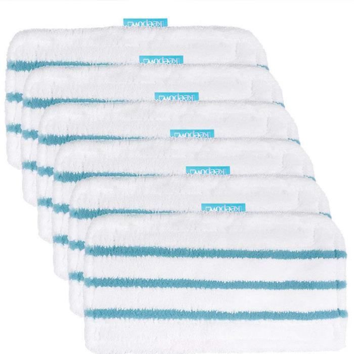 Lot de 6 Lingettes Microfibres Rectangulaires pour Black Decker Balais Vapeur - Alternative à FSMP20 FSM1630,FSM1616,FSM1321,FSM1605
