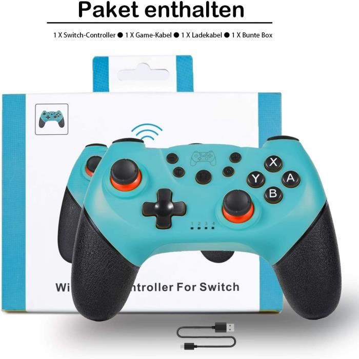 Manettes pour Switch/Switch Lite, Manette sans Fil pour Nintendo Switch, 6 Axes Manette Pro Switch de Jeu avec Bluetooth.(Blue)