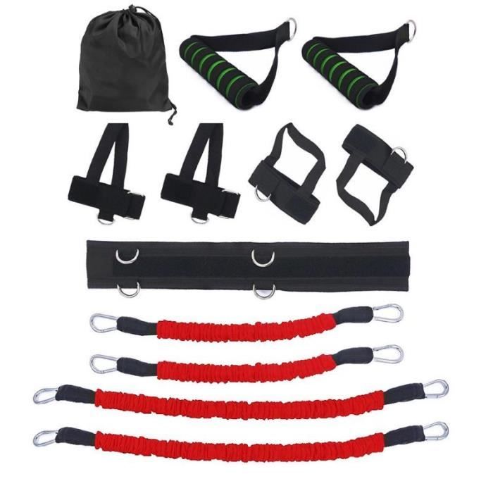 12 pcs-ensemble Bandes de Elastique Résistance pour entraînement de boxe Taille et Jambes exercice fitness Rouge