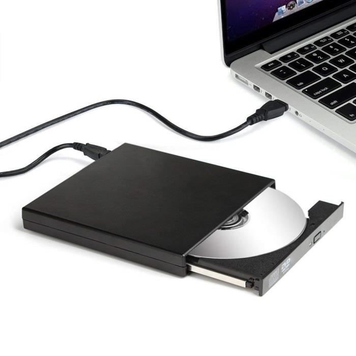 Salcar - Lecteur de DVD et CD-RW externe USB 2.0 portable Slim lecture DVD écriture CD