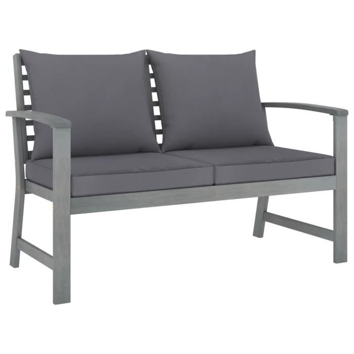 Elégant - Banc de jardin Banc d'extérieur Mode - 120cm et coussin gris foncé Bois solide d'acacia ®JGKEOG®