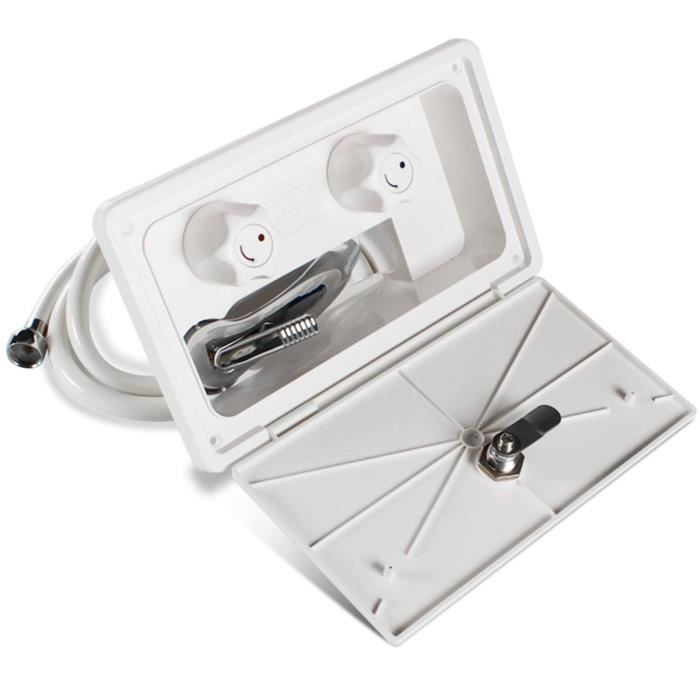 Kit - White RV External shower Box with Lock Boat Ocean camping car camping car Accessories tytxrv