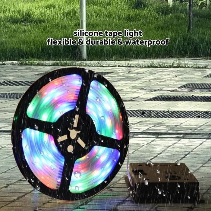 5m de lampe à ruban flexible de lumière féerique solaire actionnée solaire de bande de RVB LED multicolore