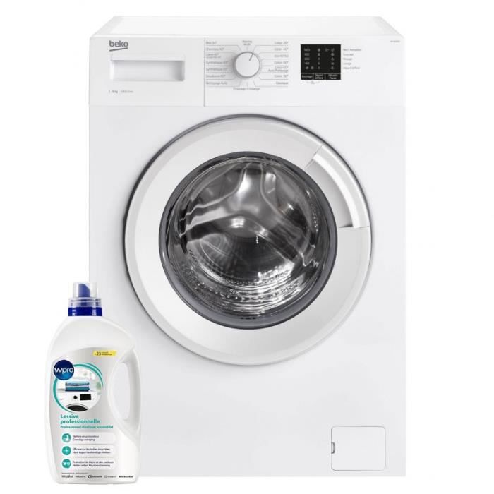 BEKO Lave-linge frontal 6kg 1000trs/min Tambour 39L Anti-vibration Machine à laver hublot 44 Blanc