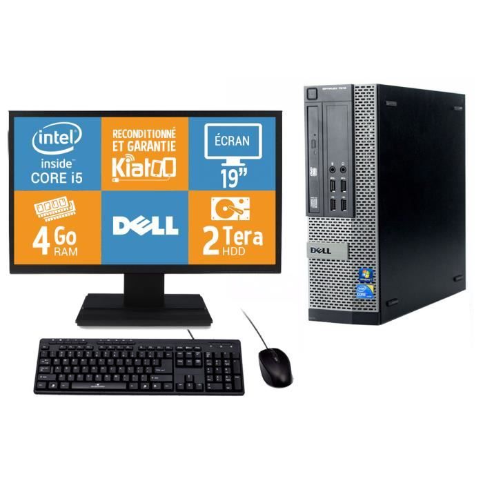 Pc bureau DELL OPTIPLEX 7010 intel core I5 4 go ram 2 to disque dur,TFT 19,ordinateur de bureau reconditionné w7