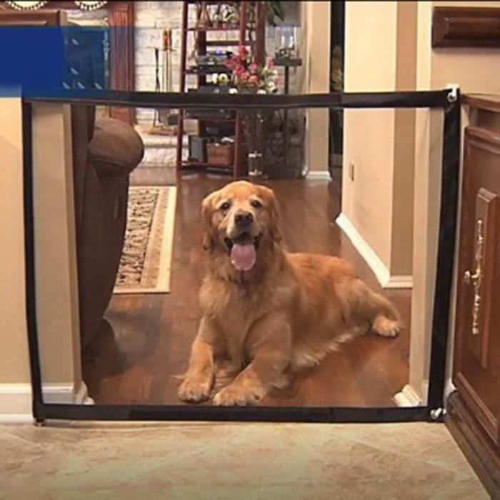 Chien Magic Gate, en Maille Filet Porte Bébé Barrière d'escalier Portable Clôture Protection de Sécurité - 180*72cm