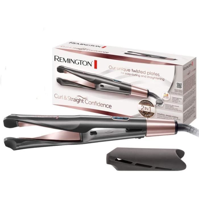 Remington Fer à Lisser, Fer à Boucler, Lisseur, Boucleur, Température 150-230°, Revêtement Advanced Ceramic 4x Protection - S6606B C