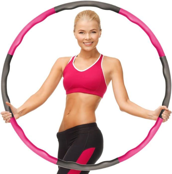 LED Cerceau de Fitness Hoop (UltraGrip/Glitter) Travel Hula Hoop, Pour Aerobic et Hoop Danse (Diam:90cm)