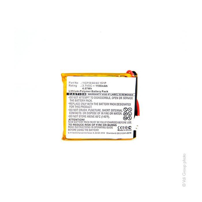 Batterie GPS 3.7V 1100mAh - Blister(s) x 1 - 1ICP/8/40/40 1ICP/8/40/40 1S1P -NX