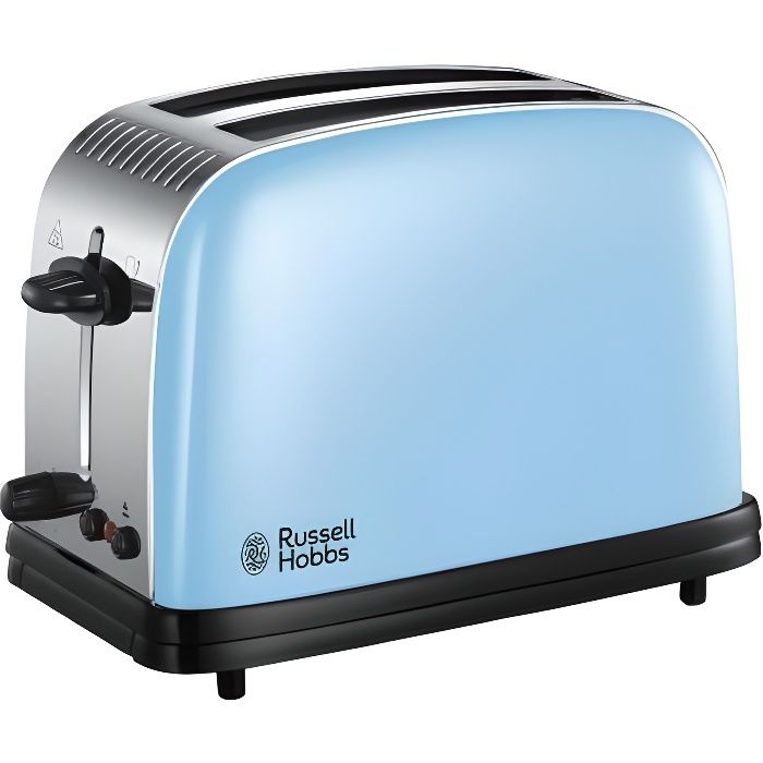 RUSSELL HOBBS 23335-56 Toaster Grille Pain Colours Plus Cuisson Rapide Uniforme Contrôle Brunissage Chauffe Viennoiserie - Bleu