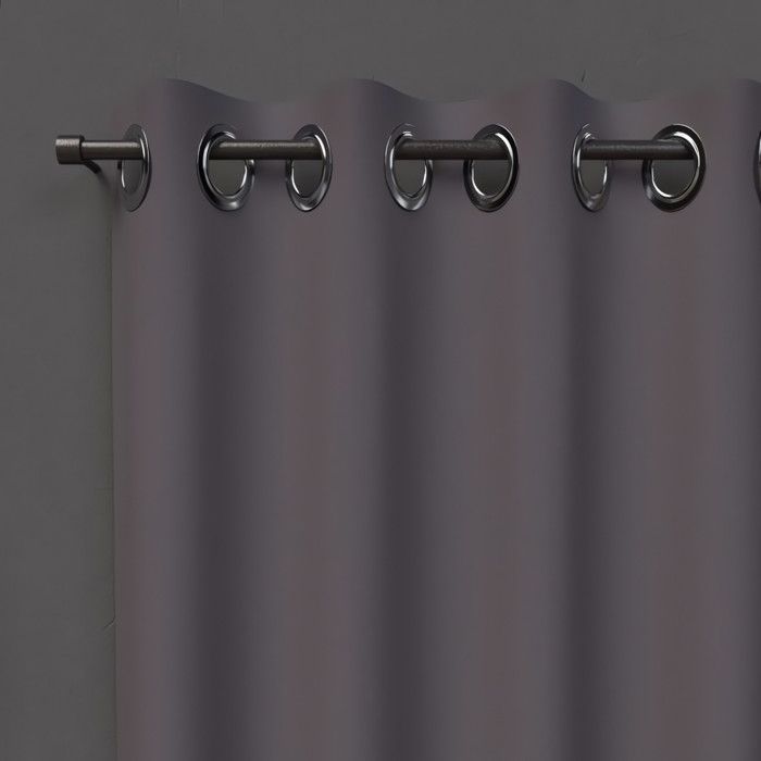 Rideau à oeillets 140x180 cm OCCULTANT anthracite. Rideau occulte la lumière. Prêt à poser Taille spéciale pour fenêtre avec
