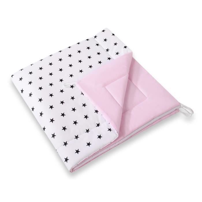 Tapis matelassé rose et étoiles pour Tipi