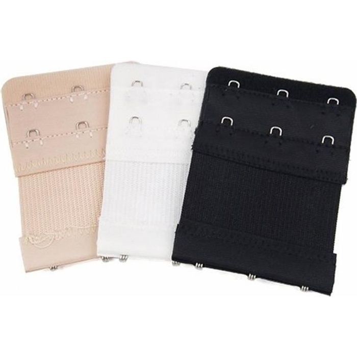 TRIXES 3 Articles Lot Neutre de 3 Sangles d'Extension de Soutien-gorge à Crochets, réglables souples confortables