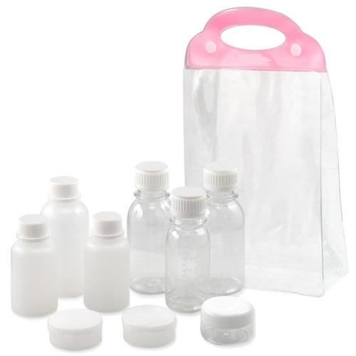 Trixes Paquet de 9 flacons de voyage poches / air pour les vols de vacances , les aéroports et les conteneurs avions de 100ml