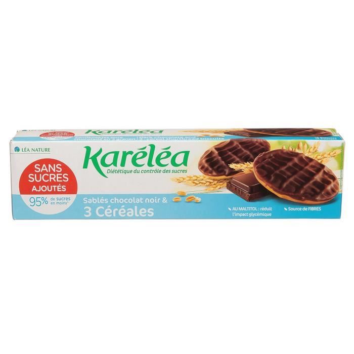 KARELEA Sablés 3 céréales chocolat noir - Sans sucre ajouté - 150 g