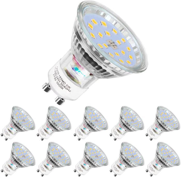 Y765 Ampoules LED GU10, 5W équivalent 60W, 600lm, Blanc Froid 6000K, 120 ...