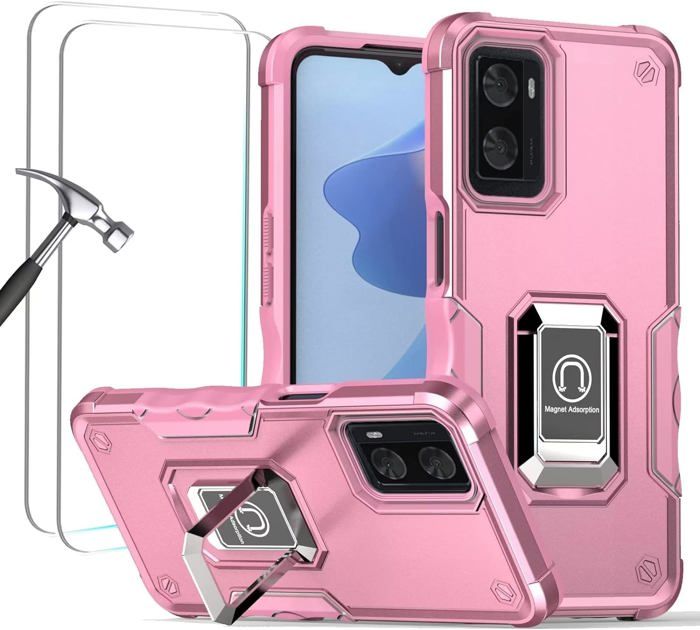 ILING Cover per Oppo A57 5G/4G/Oppo A77 5G/Realme Narzo 50 5G, 360° Protezione Ultra Sottile Trasparente Custodia Antiurto Anti-Graffio Caso con Protezione Schermo Integrata (Nero