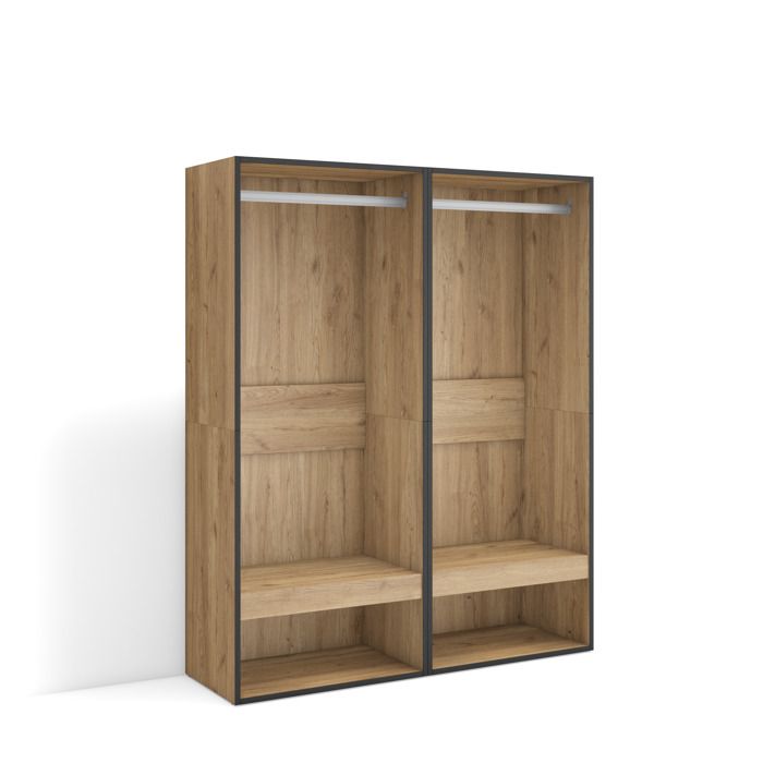 Armoire Vestiaire ouvert Armoire de Rangement Ouverte 120x35x145 cm Chambre à coucher pièce Chêne RF3495 Armoire Vestiaire ouvert Armoire de Rangement Ouverte 120x35x145 cm Chambre à coucher pièce Chêne RF3495