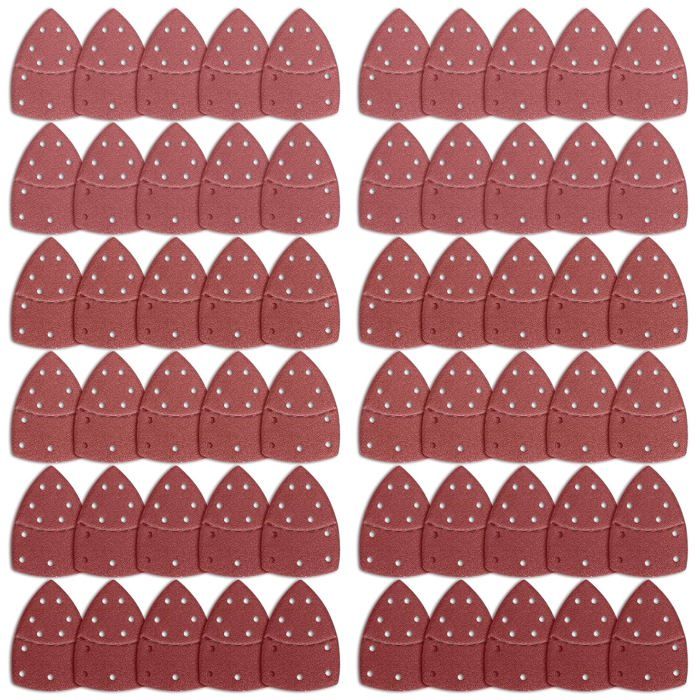 65 Feuilles Abrasives Triangulaires Grain 40-320 Pour Ponceuse
