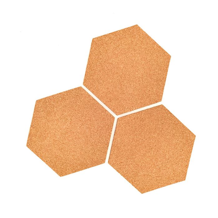 Tableaux Liège Hexagonaux Autocollants - Lot De 10 Avec 50 Punaises, Déco Murale Pour Notes Et Photos