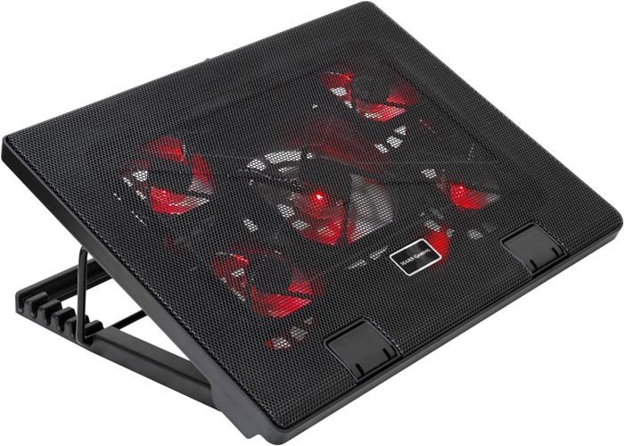 Base de jeu de refroidissement pour ordinateurs portables jusquà 17.35 (5 ventilateurs ultrasilentséclairage LED rouge2 x