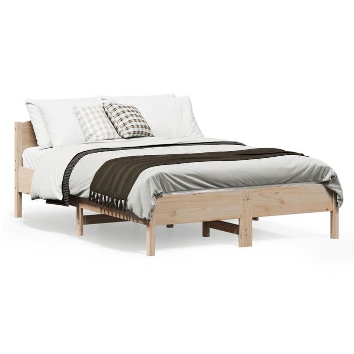 SALE 2025Structure/Cadre de lit - Lit 2 personnes - 135x190 cm - bois de pin massif 29.19 Kg 2254