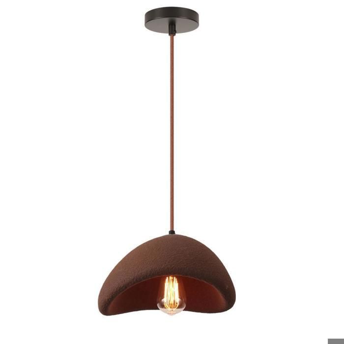 WOTTES Suspension Luminaire Moderne Créatif Marron Lustre Design Mousse Vintage E27 Lampe 1pcs Ø20cm pour Salon Salle à Manger