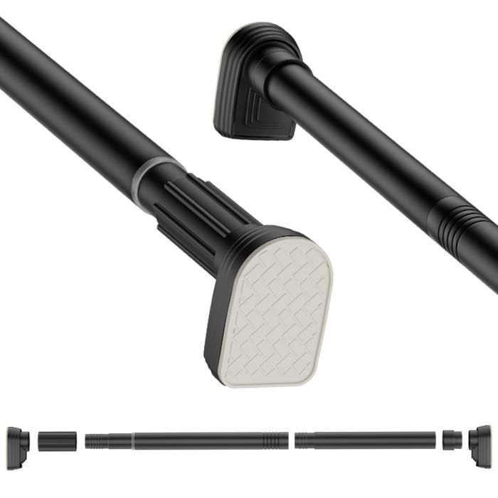 Tringle Rideau Sans Percage - Tringle Rideau Extensible - 150-170 cm (diamètre 25 mm) - 1 pièce - Noir pour fenêtre armoire