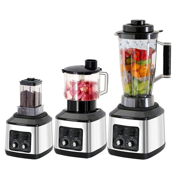 Robot culinaire multifonction 9 500 W 3 en 1 broyage/hachage/extraction de jus 3 L + 1 5 L + 0 5 L