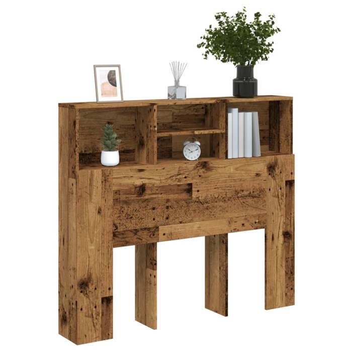 Armoire de tête de lit beige style campagne 120x19x103 5 cm bois dingénierie pour chambre adulte