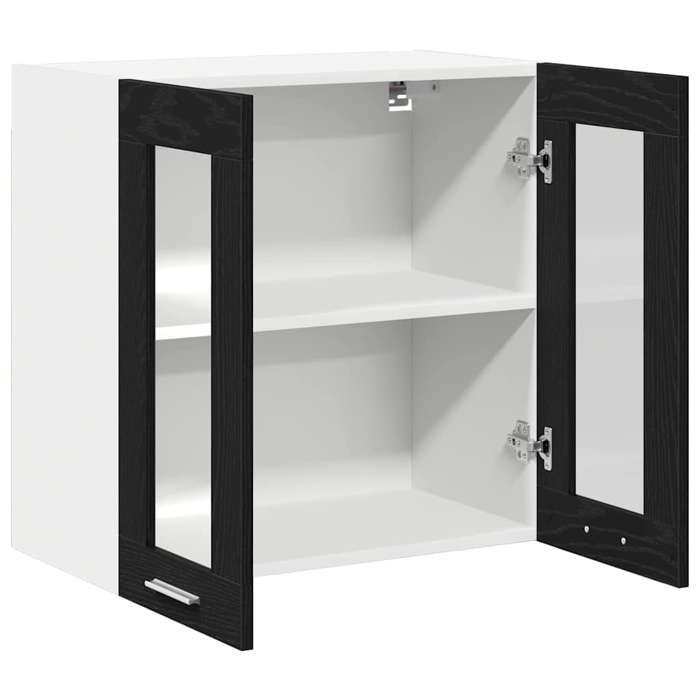 Printemps 2026 SoldesArmoire suspendue pour cuisine - Placard mural - avec rangement - Chêne noir 60 x 31 x 60 cm Bois dingénieri
