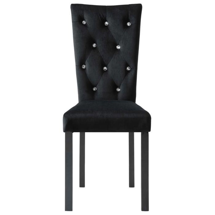 Chaises de cuisine（4 PCS) - Noir - Chaises à manger - 4 PLACES - Noir Velours 43x51x98 cm F4087