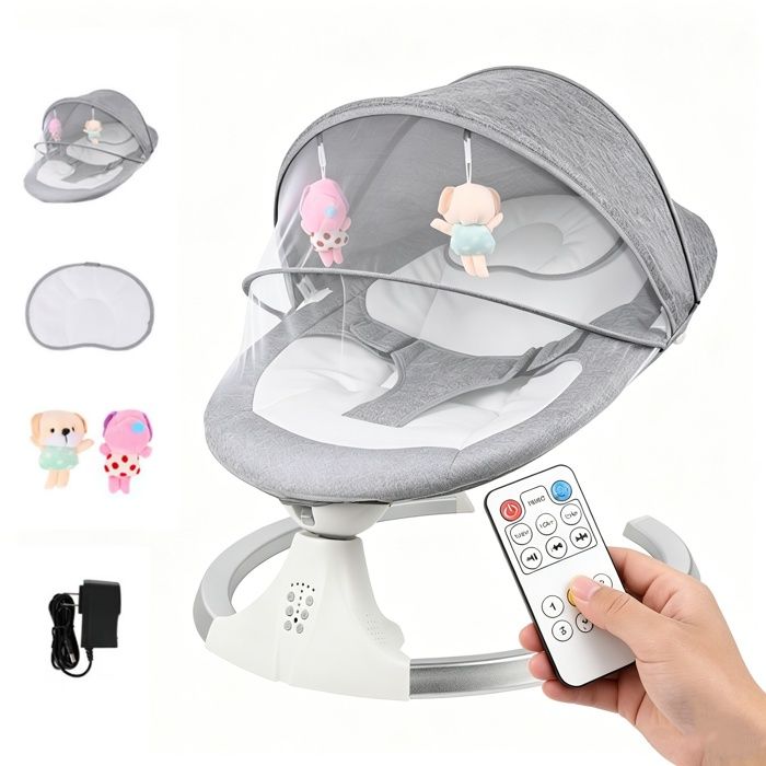 Balancelle Transat Bébé Balancelle Électrique 3 en 1 avec Télécommande