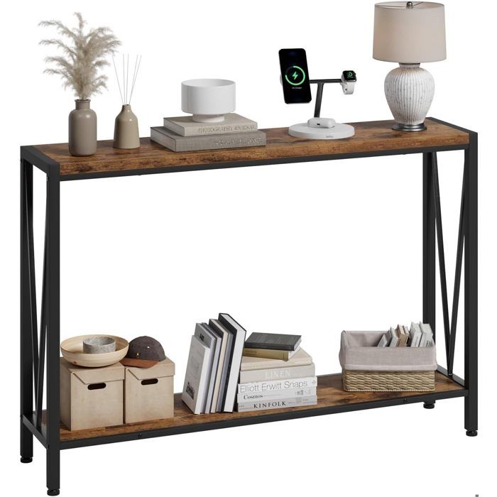 Console Table Console Meuble Table de canapé dentrée Vintage étagère arrière canapé pour décoration intérieure 110x25x76 cm