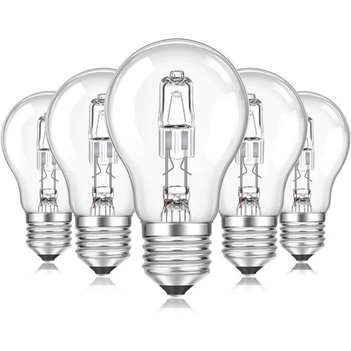 Ampoule E27 A55 à intensité variable lumière blanche chaude ampoule sphérique transparente E27 A55 adaptée pour plafonnier pack de 5