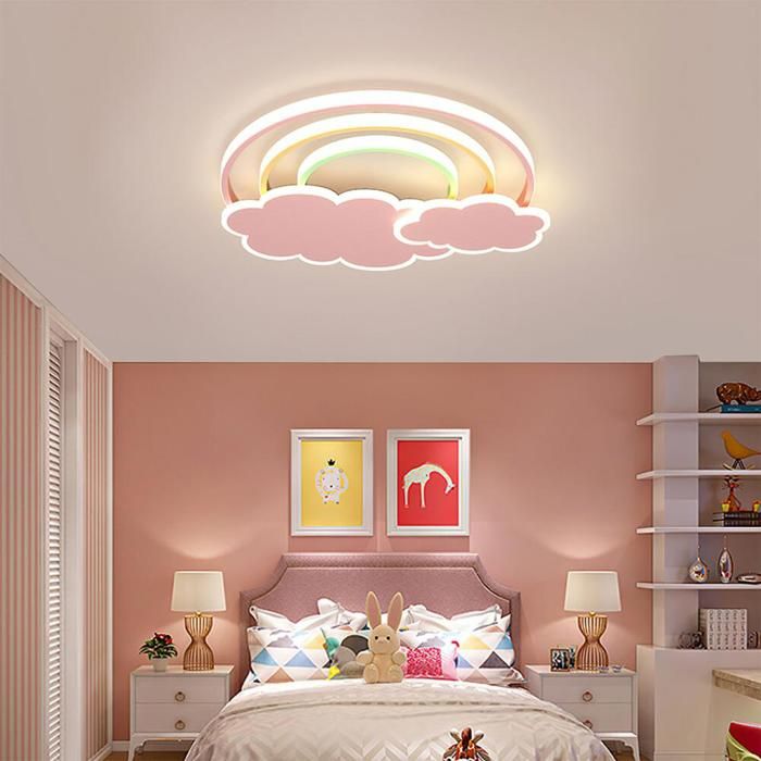 Plafonnier LED dimmable pour chambre denfant 57 W Ø 55 cm forme nuage éclairage dambiance intensité variable en cont