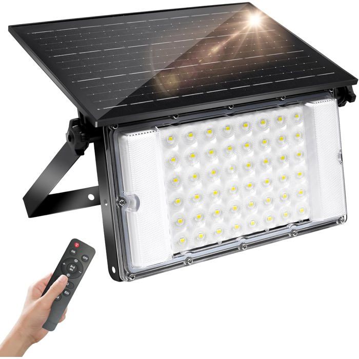 Projecteur Solaire Exterieur Avec Détecteur De Mouvement 50W Lampe Solaire Exterieur 3000Mah Ip65 Étanche Solaire Projecteur[CA220]