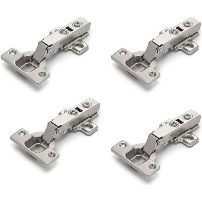 4 charnières meuble acier – fermeture lente & montage facile – portes armoires/fenêtres