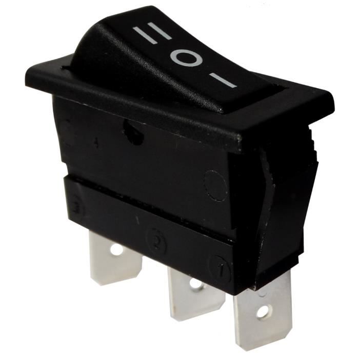 Interrupteur commutateur contacteur bouton /à bascule noir DPST ON-OFF 6A//250V 2 positions AERZETIX