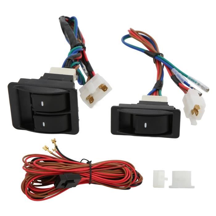 5pcs Kits universels de régulateur de lève-vitre électrique pour voiture avec faisceau de câblage pour 2 portes auto kit