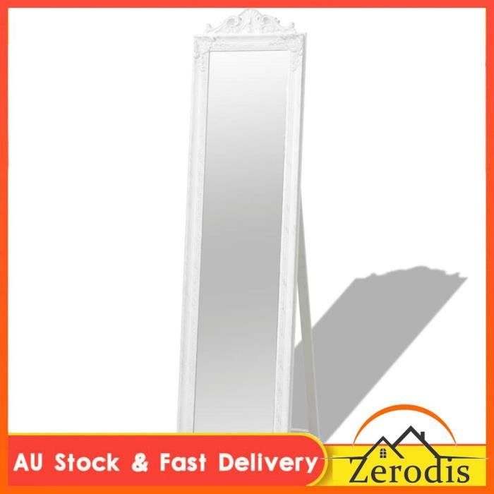 Miroir sur pied Style baroque 160x40 cm Blanc -BK243691 (PLA)
