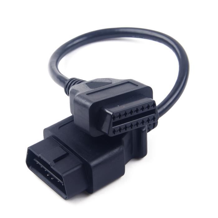 Homyl 60cm OBD-II 2 16 Pins M/âle /à Femelle C/âble Rallonge pour V/éhicule Voiture UIniversel