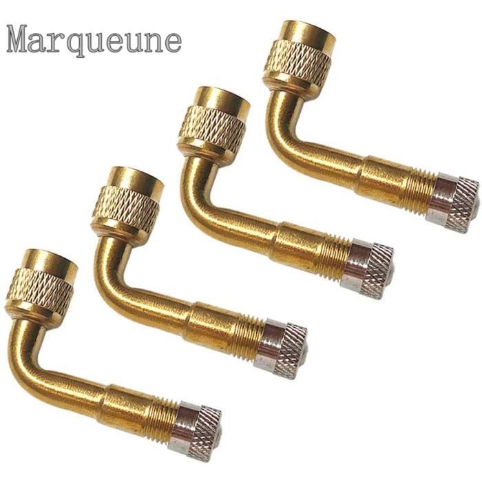 Adaptateur De Valve Coudée À 90 Degrés, Tube De Pneu, Cuivre, Argent
