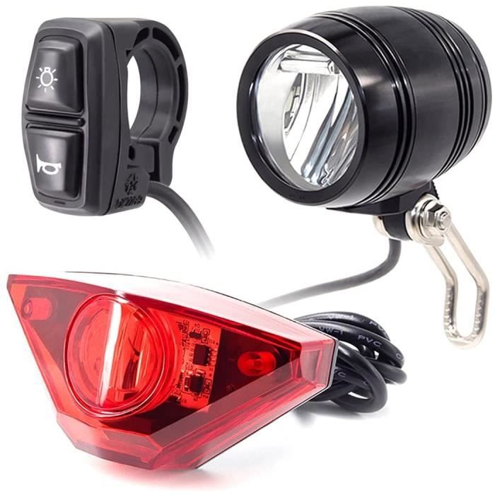 Kit Éclairage Vélo Électrique Pour Moteurs BBS01/BBS02 - Phare 9W, Feu Arrière Stop/Clignotant, 24V/36V/48V