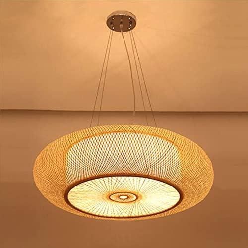 Lustre Suspension Bambou Naturel - Style Rural Pour Salon, Salle à Manger, Bar