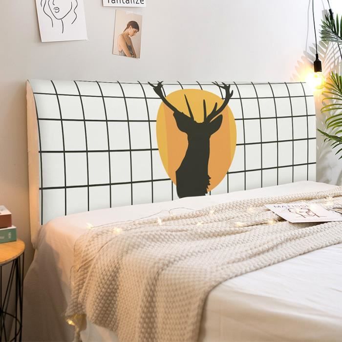 Housse De Tete De Lit Extensible 180CM Impression 3D Protecteur housse-de-tete-de-lit-extensible-180cm-impression-3d-protecteur